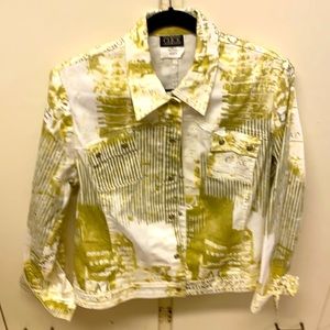 Gold and white jean jacket